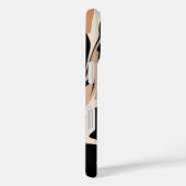 Zwart en bruin marmeren design iPhone hoesje (Achterkant / Rechts)