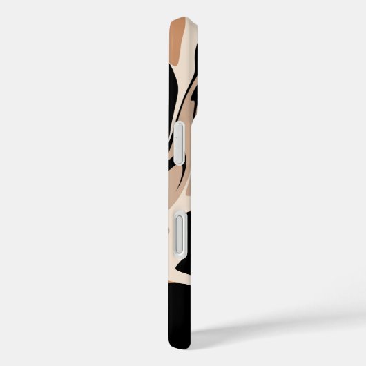 Zwart en bruin marmeren design iPhone hoesje (Achterkant / Rechts)