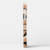 Zwart en bruin marmeren ontwerp met monogram Case-Mate iPhone case (Achterkant / Links)