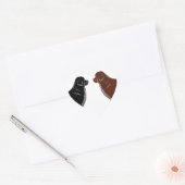 Zwart en Bruin Newfoundland Honden Hart Sticker (Envelop)