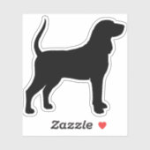 Zwart en bruin of Bluetick Coonhound Silhouette Sticker (Vel)