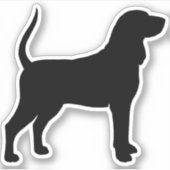 Zwart en bruin of Bluetick Coonhound Silhouette Sticker (Voorkant)