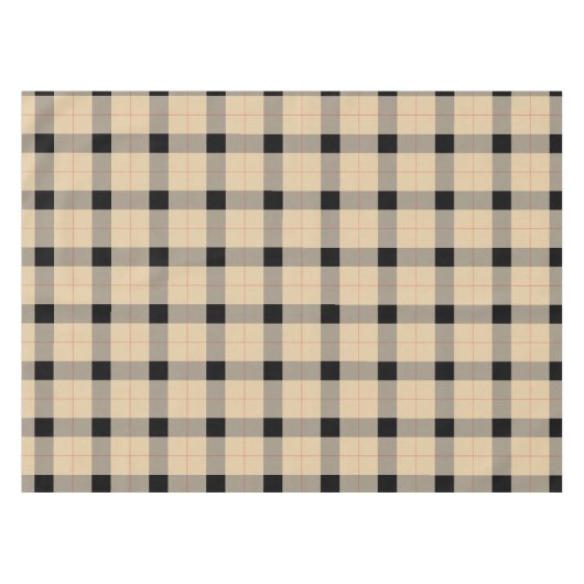 Zwart en bruin Plaid / tartan patroon tafelkleed (Voorkant (Horizontaal))