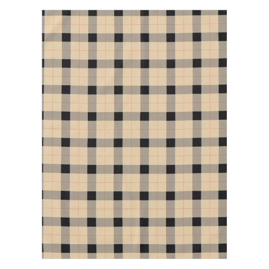 Zwart en bruin Plaid / tartan patroon tafelkleed (Voorkant)
