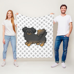 Zwart en bruin Tibetaanse Spaniel Mooie Hond & Poo Fleece Deken