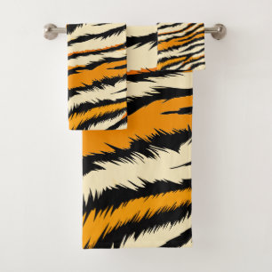 Zwart en bruin tijgerstrepenpatroon bad handdoek