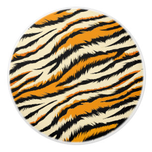 Zwart en bruin tijgerstrepenpatroon  keramische knop