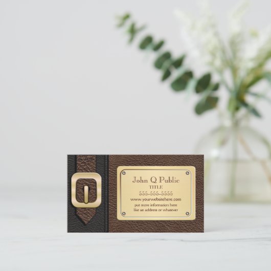 Zwart en Bruin Zadeltas Visitekaartje (Staand voorkant)