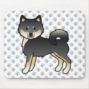 Zwart en bruine Alaskaanse Malamute Schattige Cart Muismat