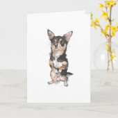 Zwart en bruine Chihuahua, grappige verjaardagskaa Kaart (Gele Bloem)