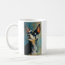 Zwart- en bruine chihuahua waterkleur portret koffiemok