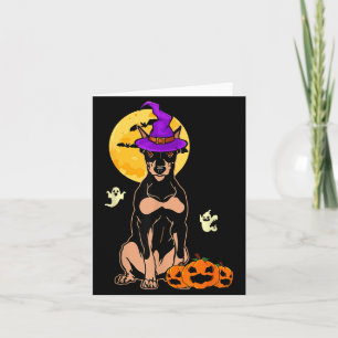 Zwart En Bruine Dobermann Heks Halloween Kostuum H Kaart