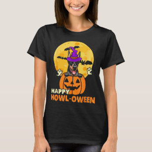Zwart En Bruine Dobermann Heks Hond Gelukkig Hallo T-shirt