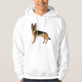 Zwart-en-bruine Duitse herdershond die rechtop sta Hoodie