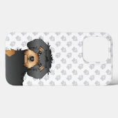 Zwart en bruine Mini Goldendoodle Cartoon Hondenko Case-Mate iPhone Case (Achterkant (horizontaal))
