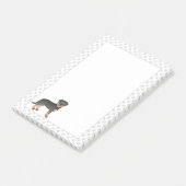 Zwart-en-bruine Rottweiler Schattige Cartoon Hond Post-it® Notes (Schuin)