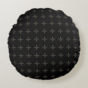 Zwart en BurlyWood Modern Patroon Rond Kussen