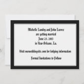 Zwart en chroom Fleur de Lis Save the Date (Achterkant)