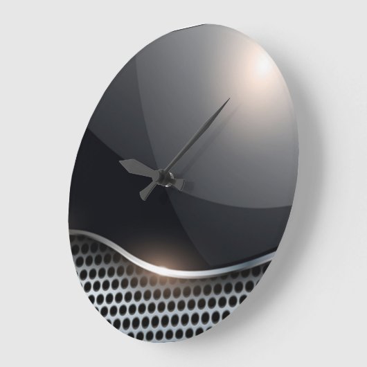 Zwart en chroom grote klok (Hoek)