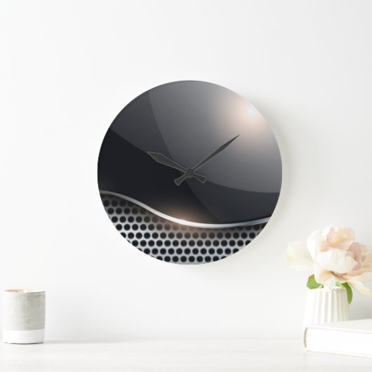 Zwart en chroom grote klok (Huis)