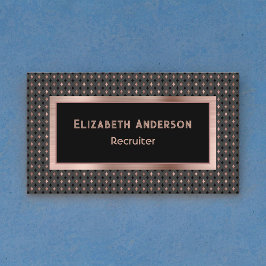 Zwart en Coppery Faux Roos Gold Recruiter Elegant Visitekaartje
