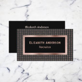 Zwart en Coppery Faux Roos Gold Recruiter Elegant Visitekaartje