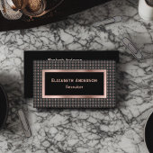 Zwart en Coppery Faux Roos Gold Recruiter Elegant Visitekaartje