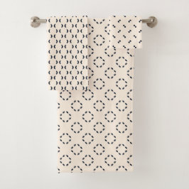 Zwart en Cream Chi Geometrisch Bad Handdoek