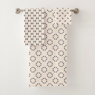 Zwart en Cream Chi Geometrisch Bad Handdoek
