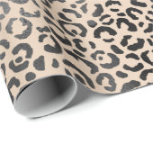 Zwart en Cream Leopard Print Cadeaupapier (Rol Hoek)