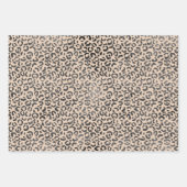 Zwart en Cream Leopard Print Inpakpapier Vel (Voorkant)