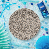 Zwart en Cream Leopard Print Papieren Bordje (Feest)