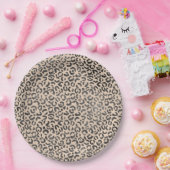 Zwart en Cream Leopard Print Papieren Bordje (Feest)