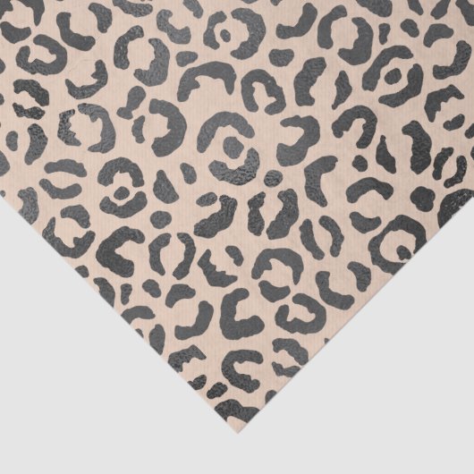 Zwart en Cream Leopard Print Tissuepapier (Detail)