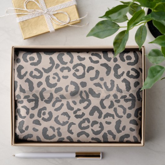 Zwart en Cream Leopard Print Tissuepapier (Geschenk)