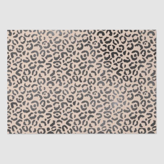 Zwart en Cream Leopard Print Tissuepapier (Voorkant)