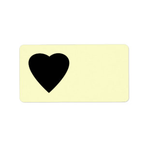 Zwart en Cream Love Heart Design. Etiket