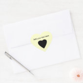 Zwart en Cream Love Heart Design. Hart Sticker (Envelop)