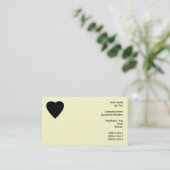 Zwart en Cream Love Heart Design. Visitekaartje (Staand voorkant)