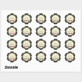 Zwart en Cream Poker Chip Vrijgezellenfeest Ronde Sticker (Vel)