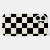 Zwart en Cream Retro Check Case-Mate iPhone Case (Achterkant (horizontaal))