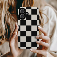 Zwart en Cream Retro Check
