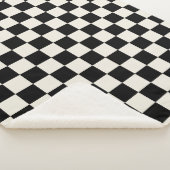 Zwart en Cream Retro Check Sherpa Deken (3/4)