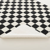 Zwart en Cream Retro Check Sherpa Deken (3/4)