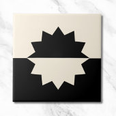 Zwart en Crean Sun Mid Century Modern Tegeltje