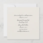 Zwart en Crème Bloemstuk Trouwfeest Uitnodiging (Achterkant)