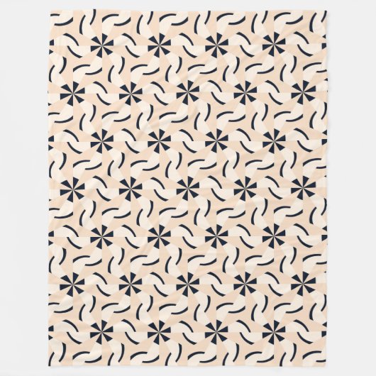 Zwart en Crème Celestial Dance Deken (Voorkant)