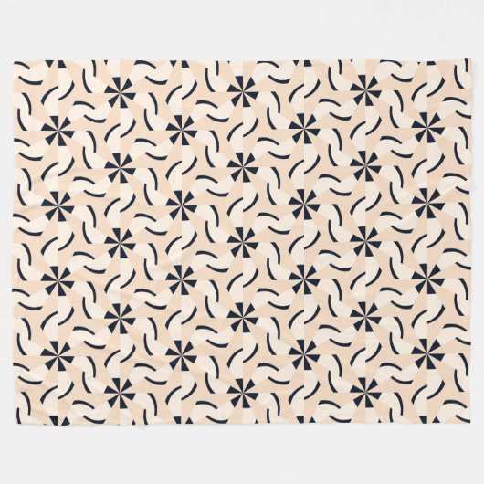 Zwart en Crème Celestial Dance Deken (Voorkant (Horizontaal))