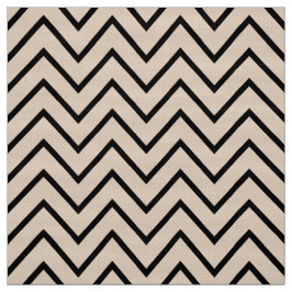 Zwart en crème Chevron bekledingsstof Stof