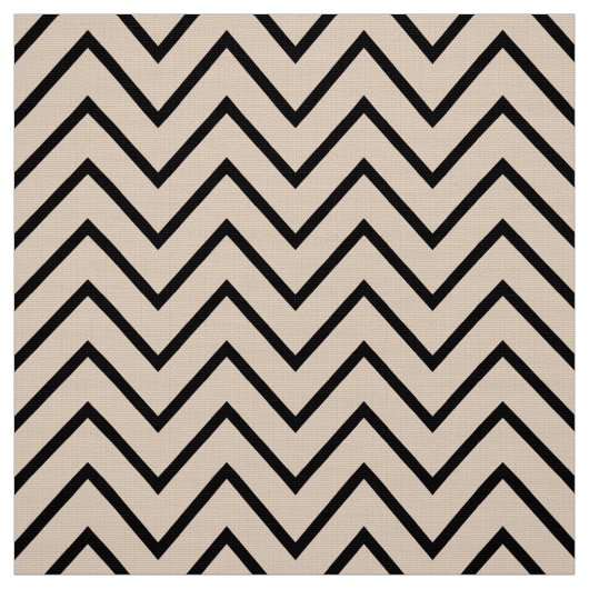 Zwart en crème Chevron bekledingsstof Stof (Swatch)